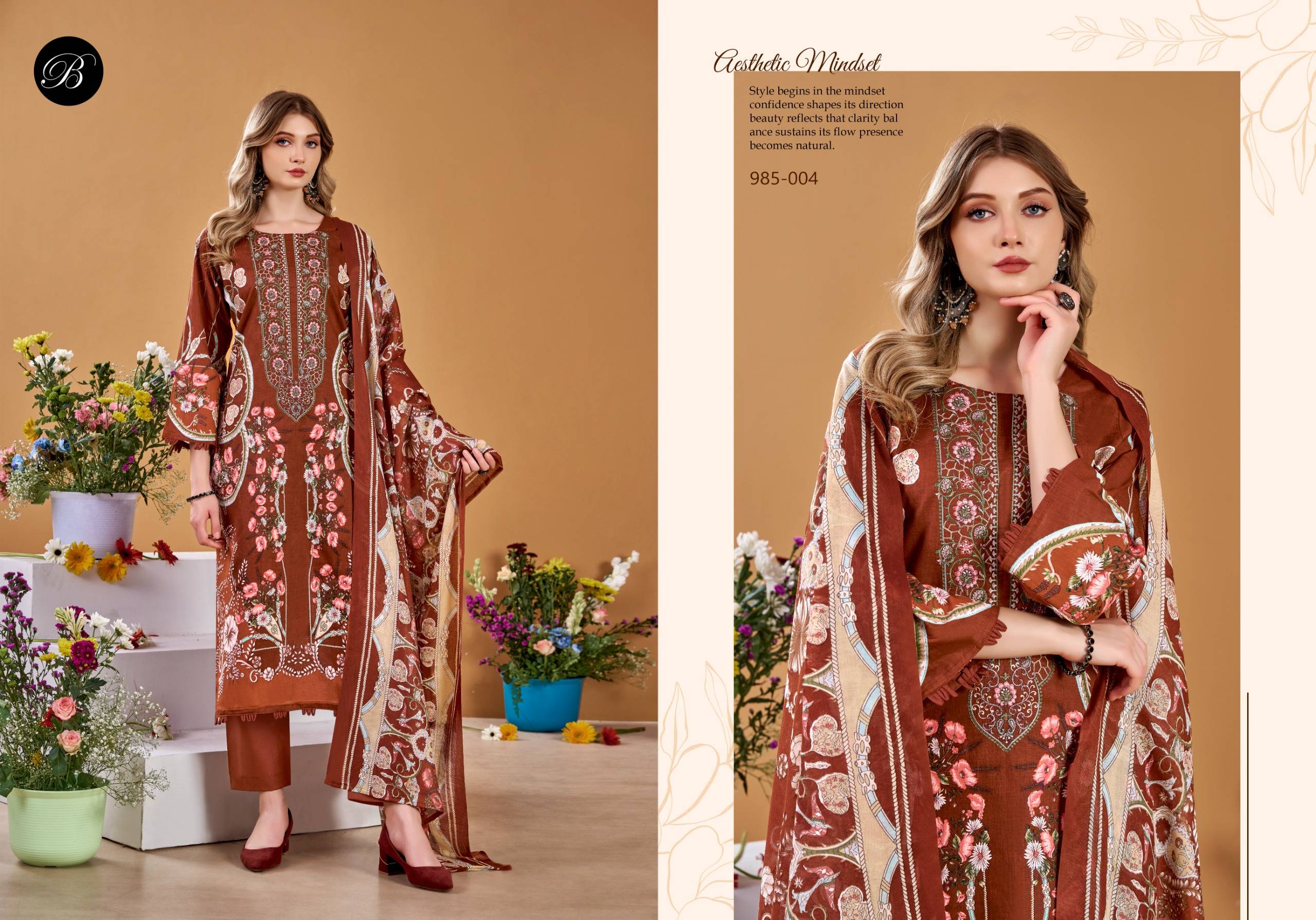 NAIRA VOL-145 by BelliZa DesigNer 985-001 TO 985-008 SERIES Pakistani Stylish Embroidered PURE COTTON COLLECTION At Wholesale Price